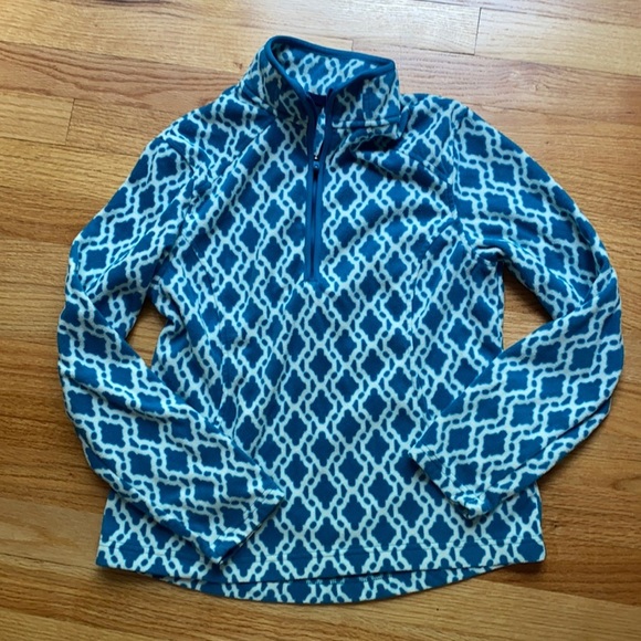 Lands End size XS fleece 1/4 zip pullover sweater quarter‎ zip Patagonia Pattern - Picture 2 of 7